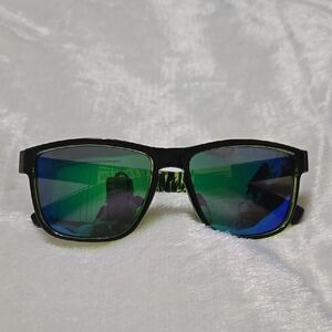 Stylish Black Sunglasses with Green Lenses